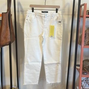 Liverpool x Living in Yellow White Cropped Straight-leg Jeans